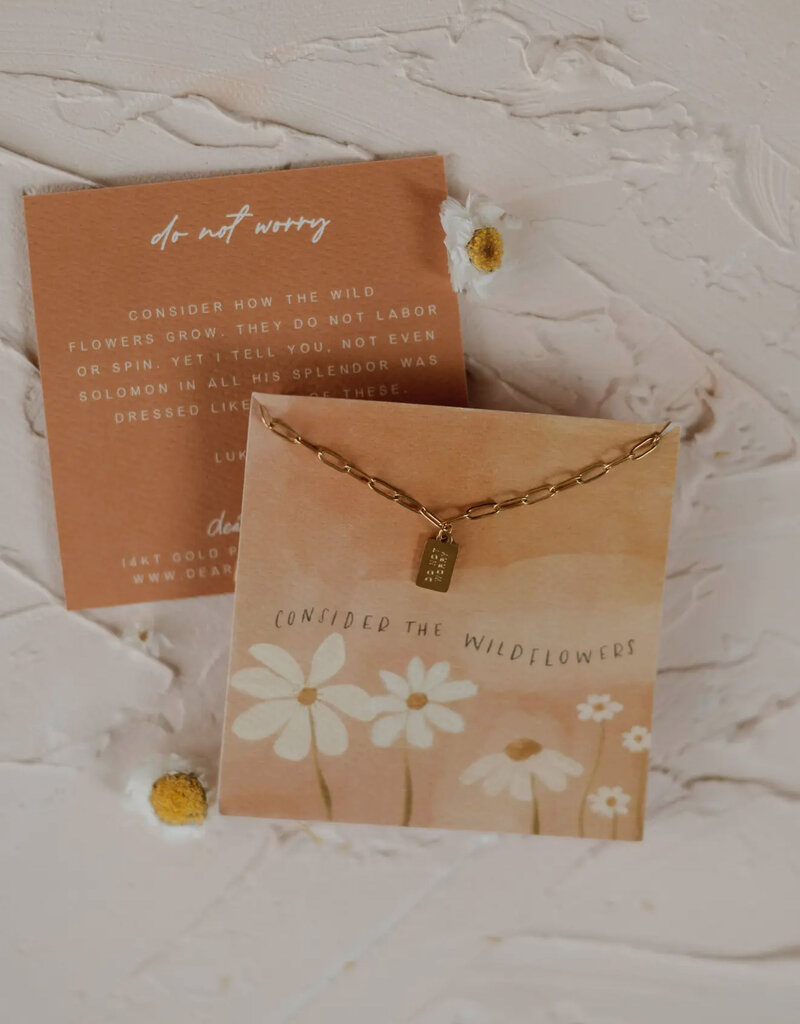 Dear Heart Do Not Worry Mini Tag Necklace