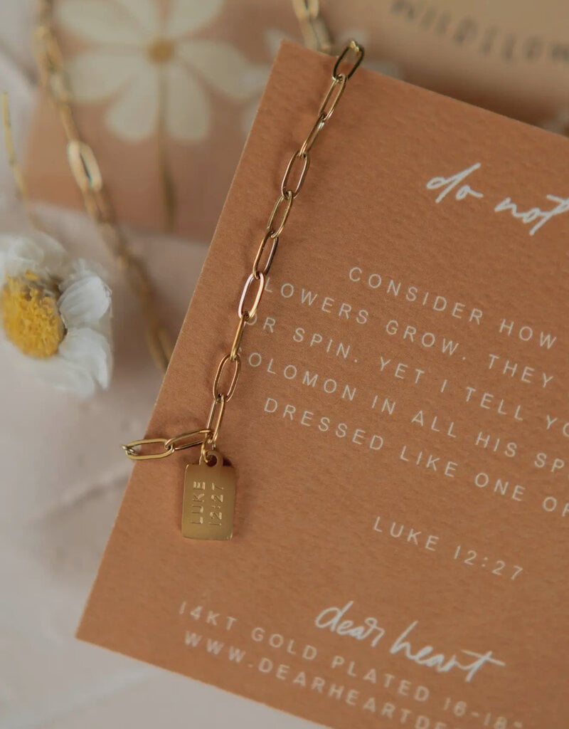 Dear Heart Do Not Worry Mini Tag Necklace