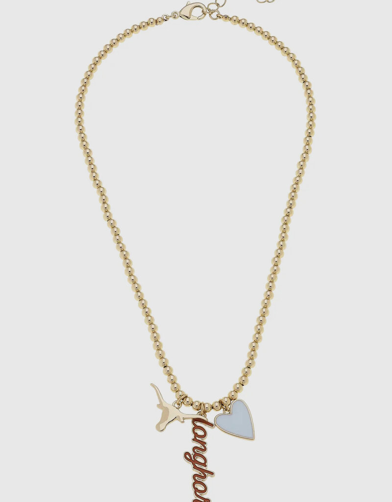 509 Broadway Texas Longhorns Ball Bead Charm Necklace