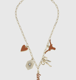 509 Broadway Texas Longhorns Paper Clip Charm Necklace