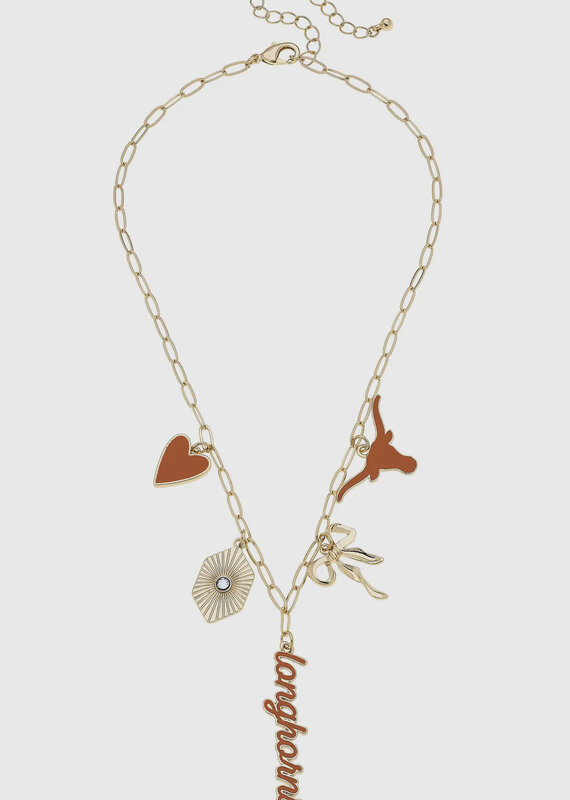 509 Broadway Texas Longhorns Paper Clip Charm Necklace