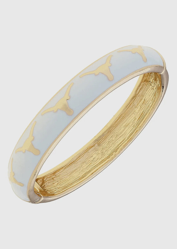 509 Broadway Texas Longhorns Sculpted Enamel Logo Bangle in White