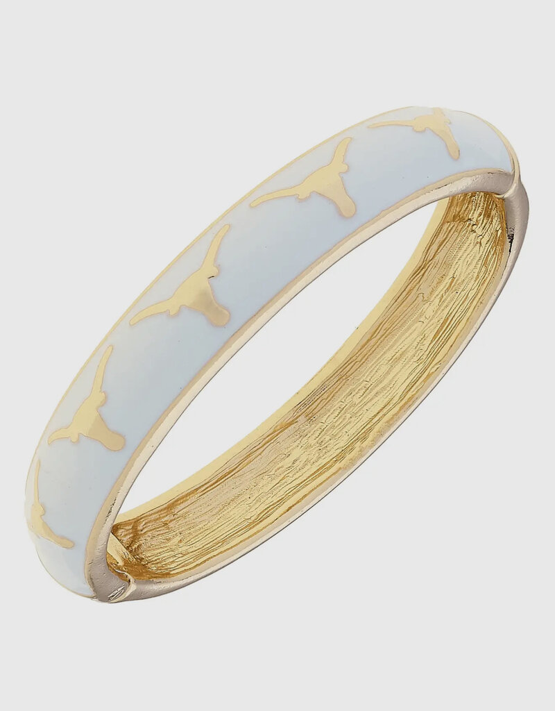 509 Broadway Texas Longhorns Sculpted Enamel Logo Bangle in White