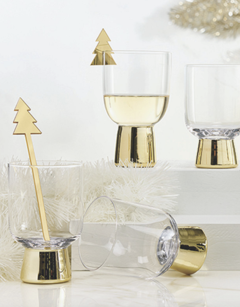 509 Broadway Gold Modern Wine Glass