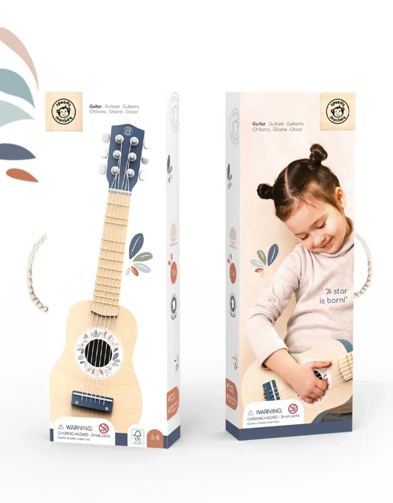 509 Broadway Blue Wooden Toy Guitar