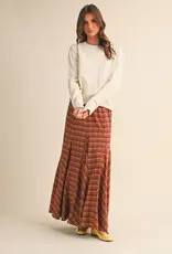 509 Broadway Contrast Knit Scalloped Edge Sweater