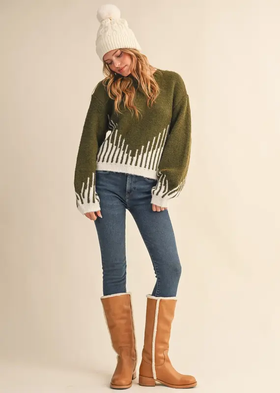 509 Broadway Long Balloon Sleeve Pullover Sweater