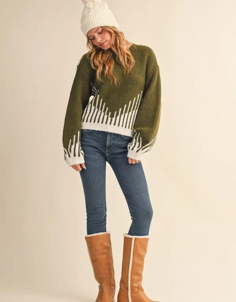 509 Broadway Long Balloon Sleeve Pullover Sweater