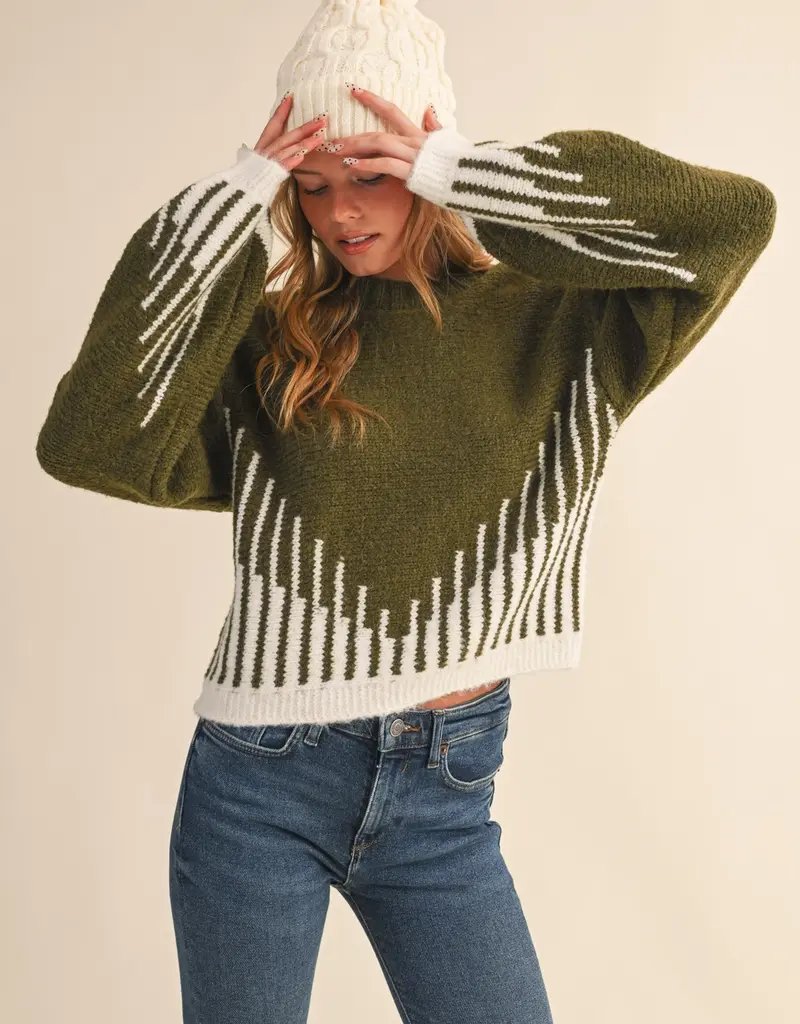 509 Broadway Long Balloon Sleeve Pullover Sweater