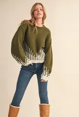 509 Broadway Long Balloon Sleeve Pullover Sweater