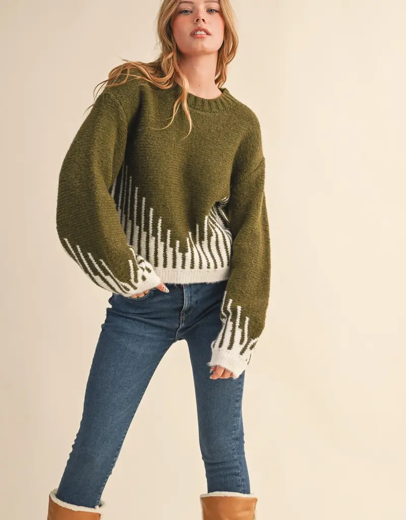 509 Broadway Long Balloon Sleeve Pullover Sweater