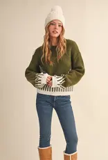 509 Broadway Long Balloon Sleeve Pullover Sweater