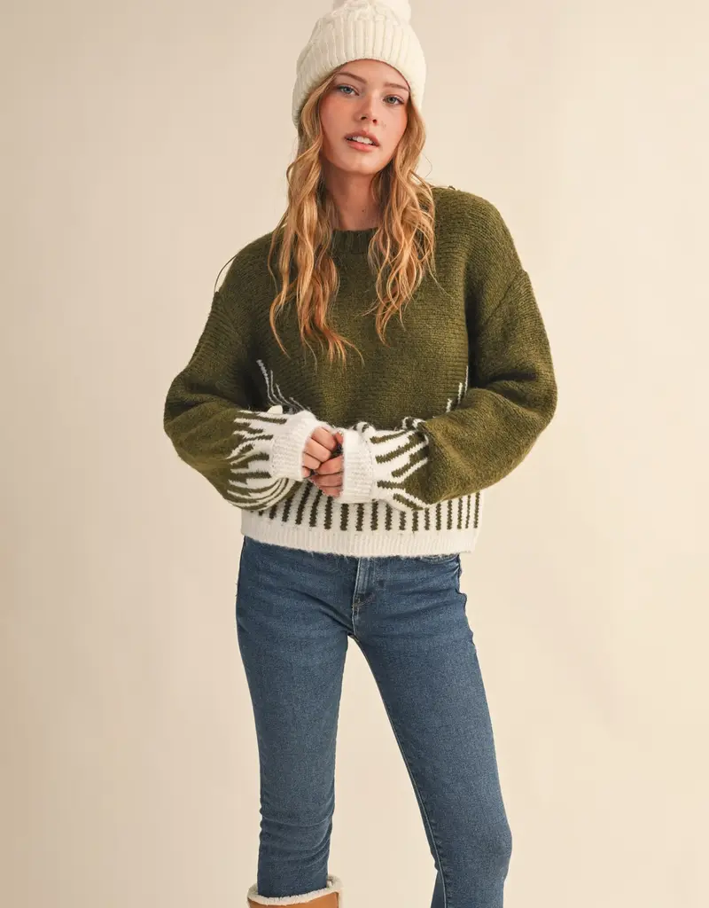 509 Broadway Long Balloon Sleeve Pullover Sweater