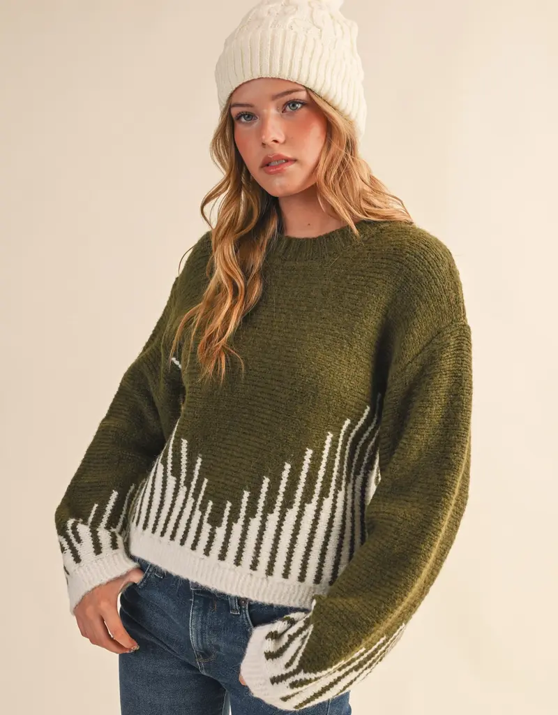509 Broadway Long Balloon Sleeve Pullover Sweater