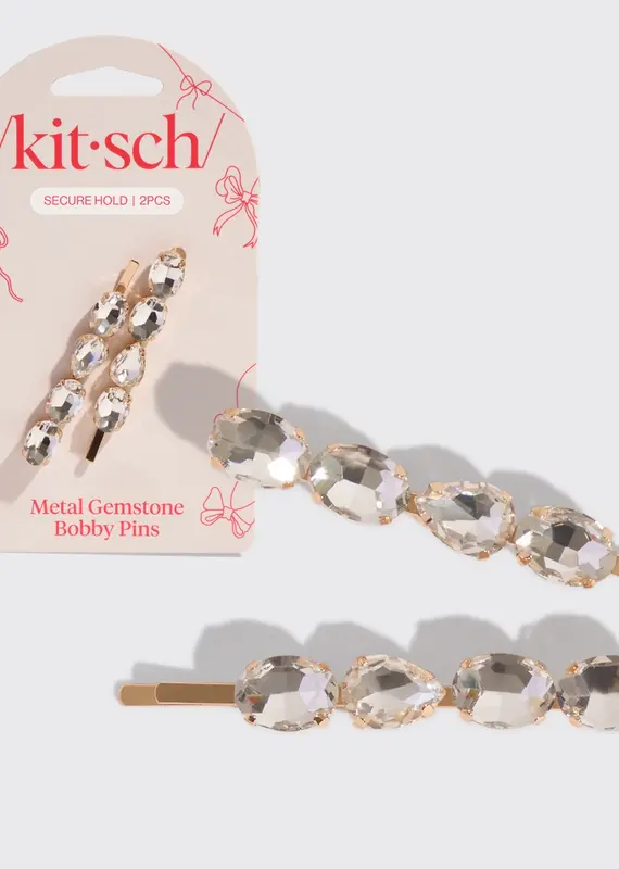 509 Broadway Holiday Gemstone Bobby Pins 2pc Set