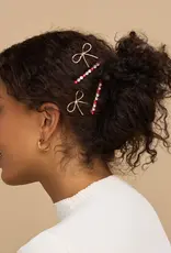 509 Broadway Holiday Gemstone and Bow Bobby Pins 4pc