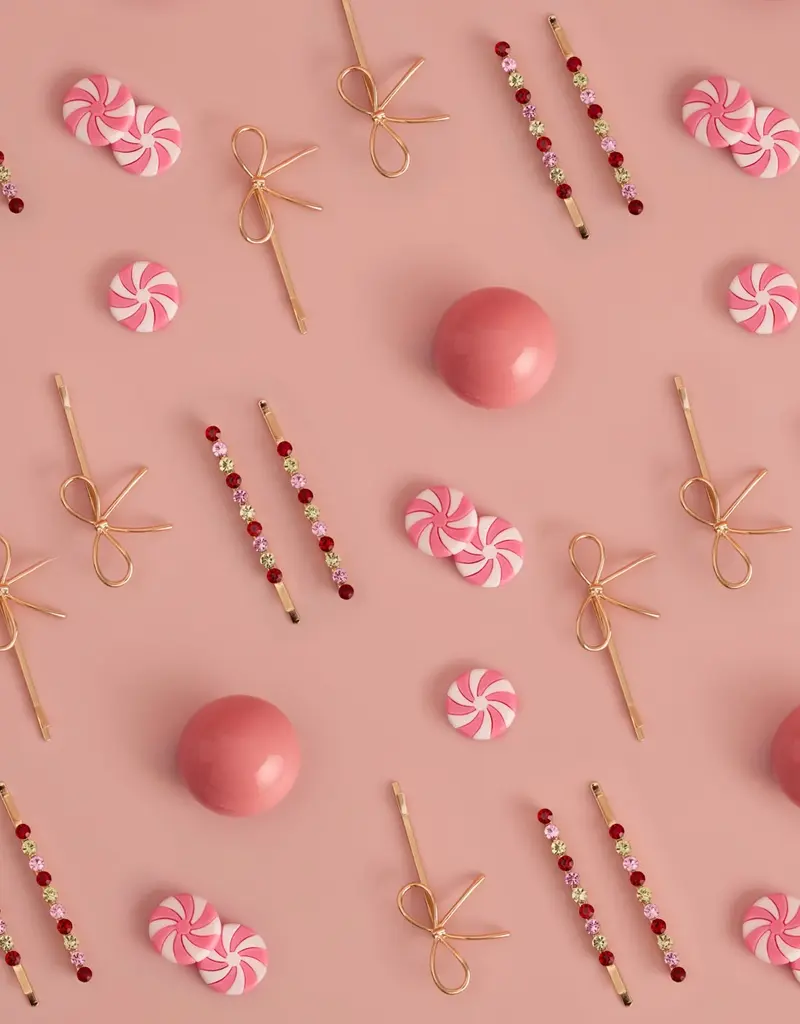 509 Broadway Holiday Gemstone and Bow Bobby Pins 4pc