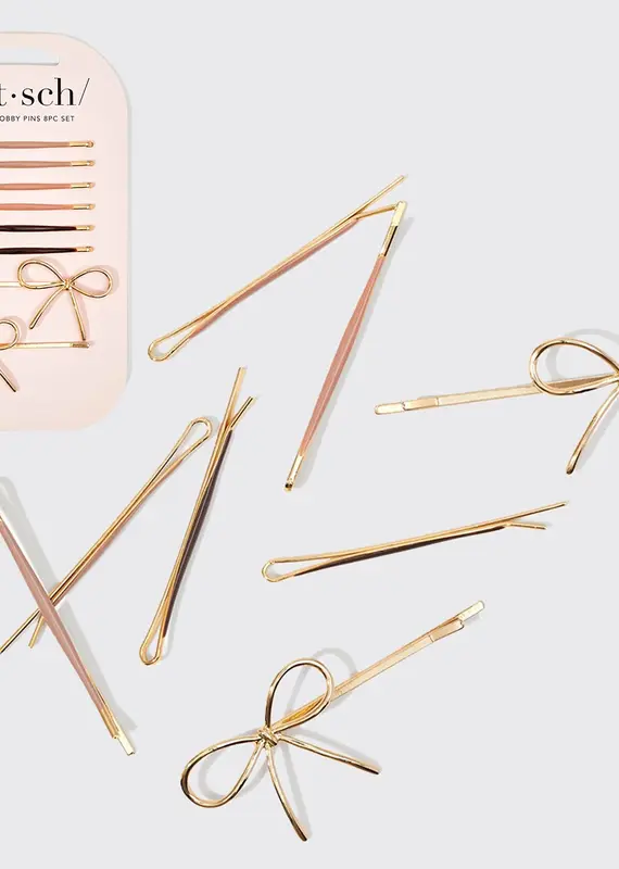 509 Broadway Metal Enamel Cloud & Bow Bobby Pins 8pc Set