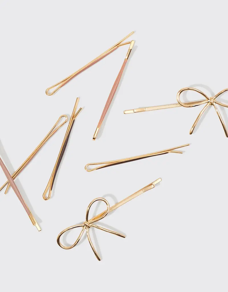 509 Broadway Metal Enamel Cloud & Bow Bobby Pins 8pc Set
