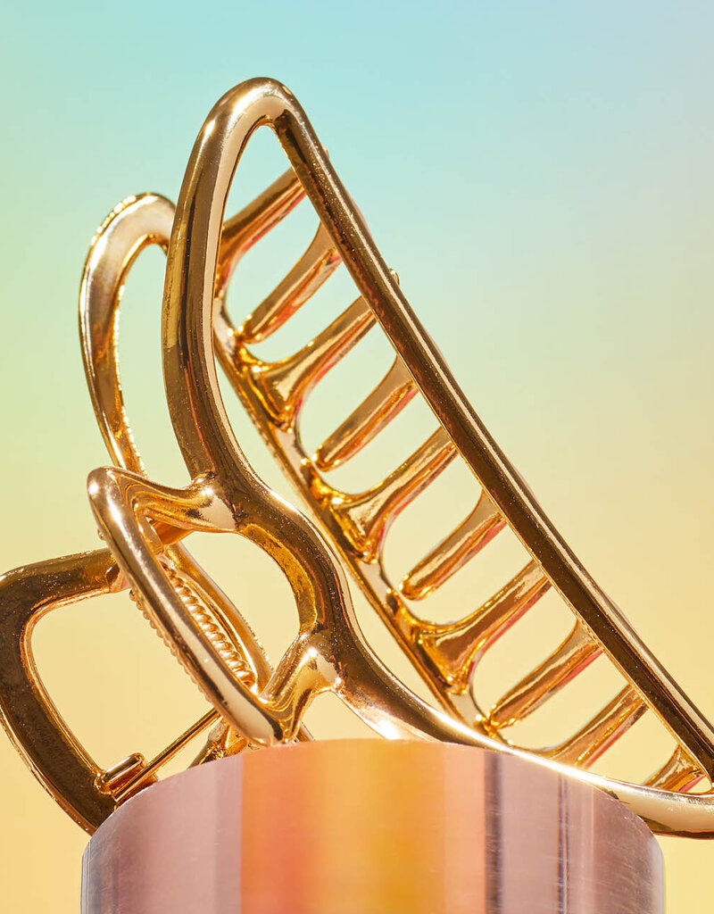 509 Broadway Open Shape Claw Clip - Gold