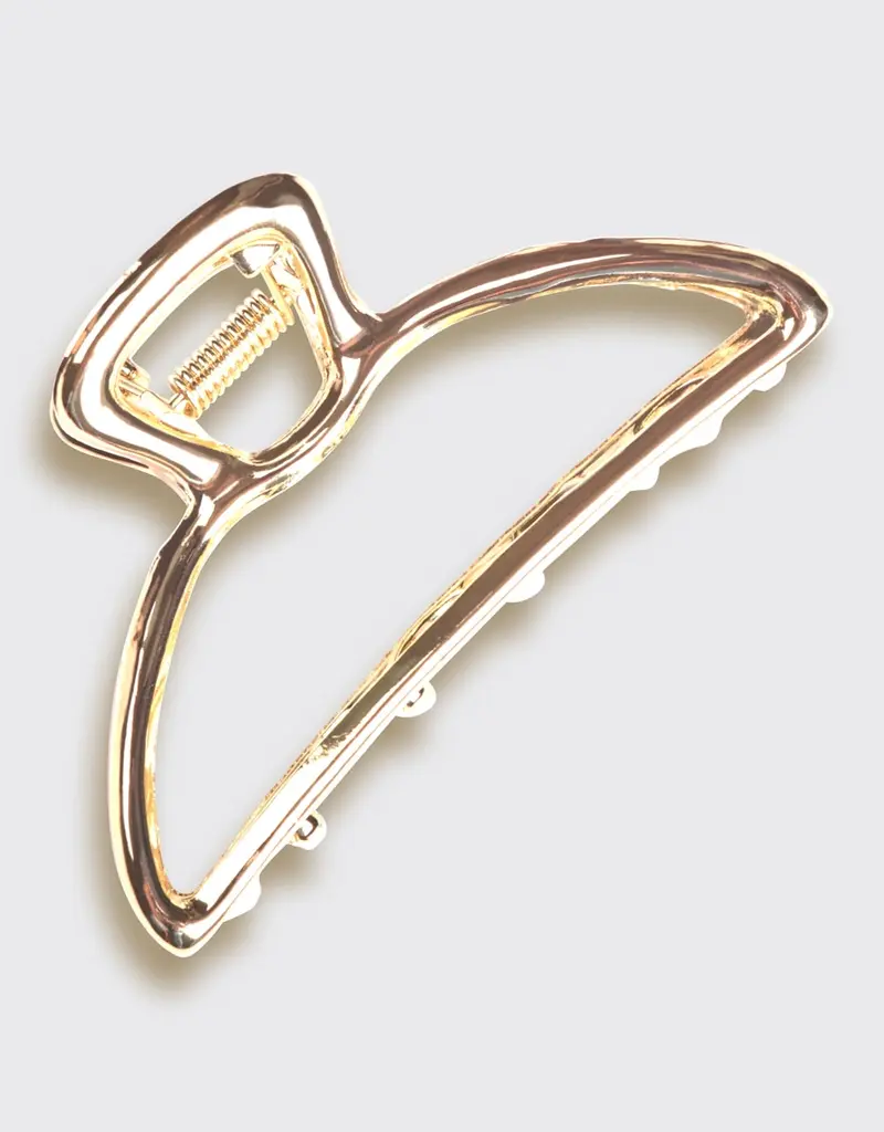 509 Broadway Open Shape Claw Clip - Gold