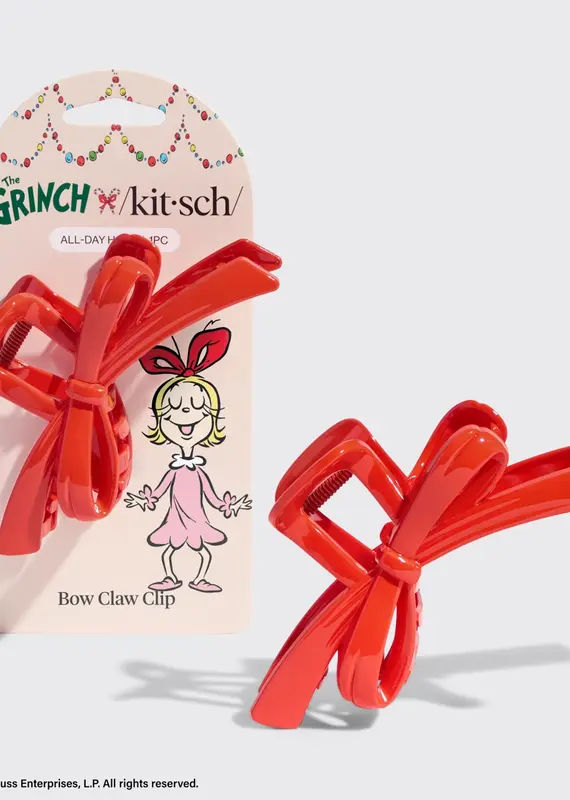 509 Broadway The Grinch X Kitsch Red Bow Claw Clip