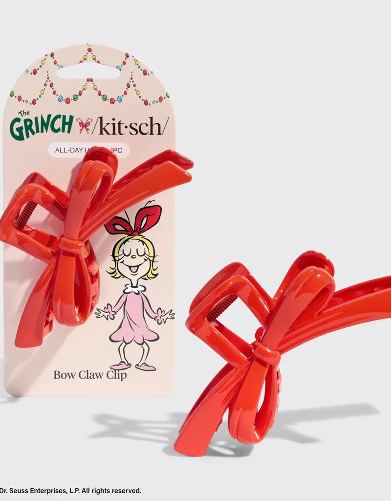 509 Broadway The Grinch X Kitsch Red Bow Claw Clip