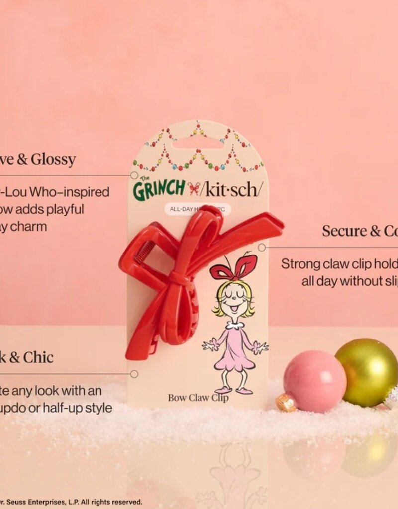 509 Broadway The Grinch X Kitsch Red Bow Claw Clip