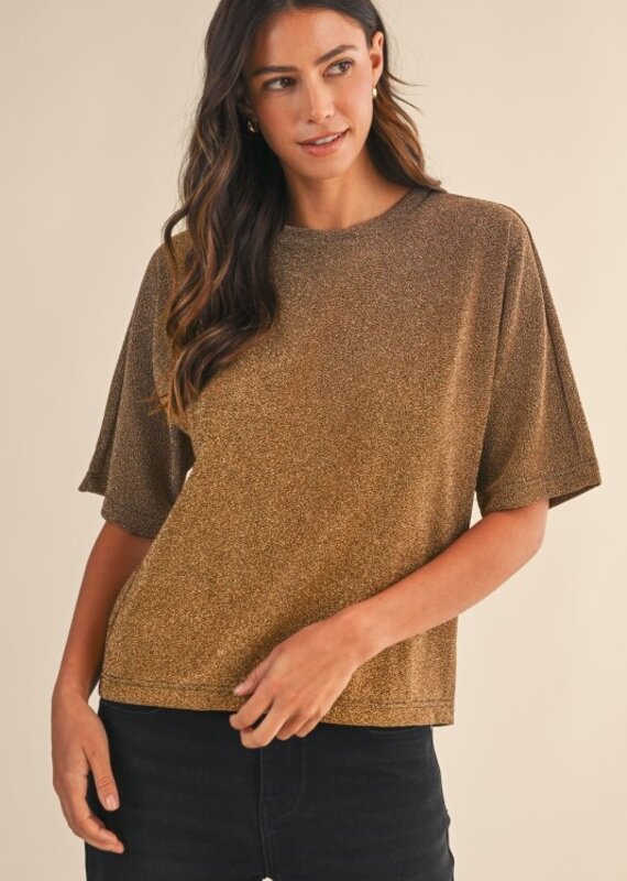 509 Broadway Holiday Metallic Dolman Top