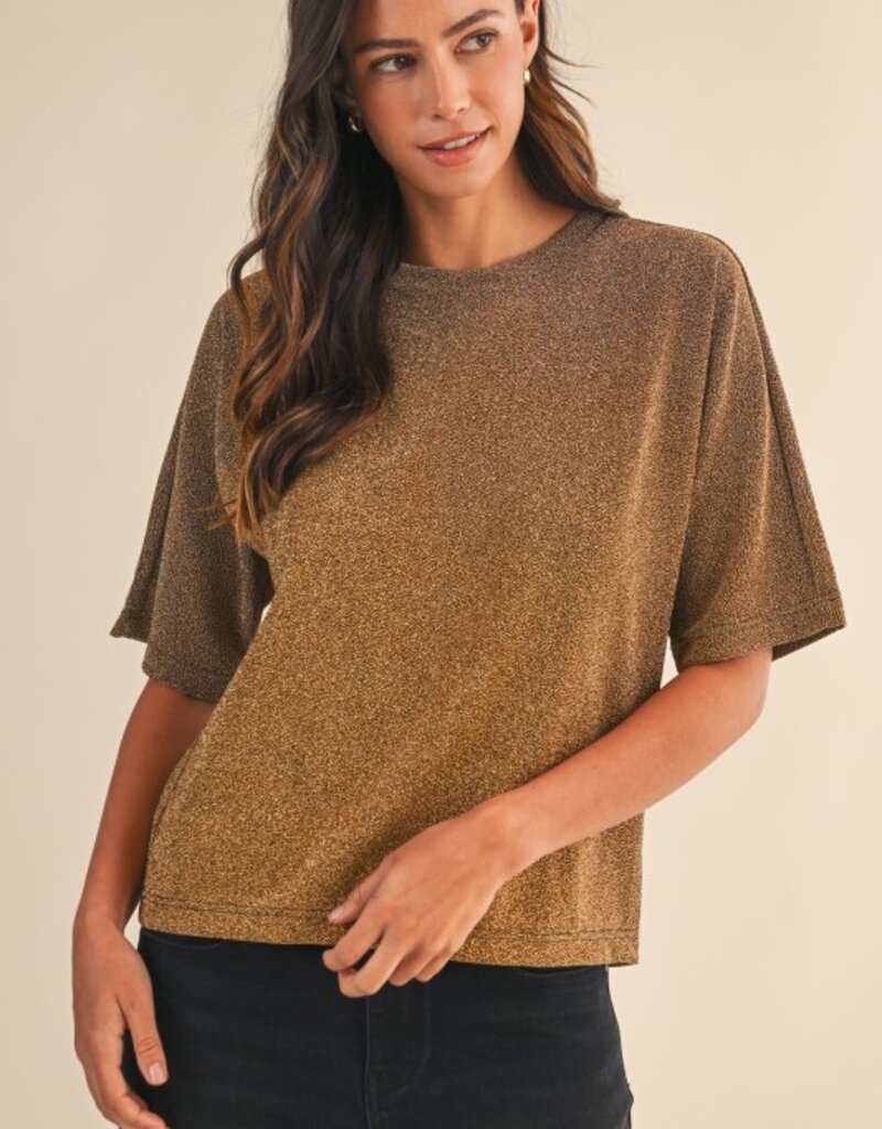 509 Broadway Holiday Metallic Dolman Top