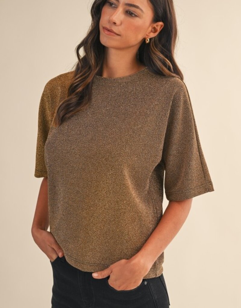 509 Broadway Holiday Metallic Dolman Top
