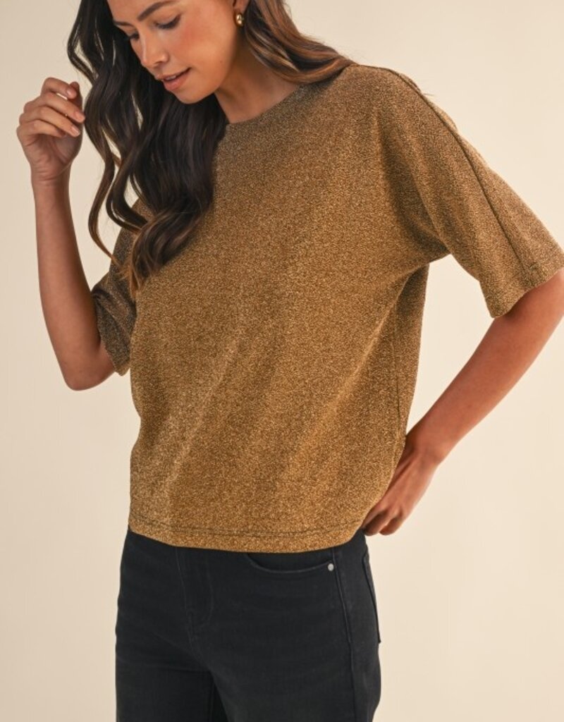 509 Broadway Holiday Metallic Dolman Top