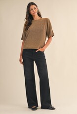 509 Broadway Holiday Metallic Dolman Top