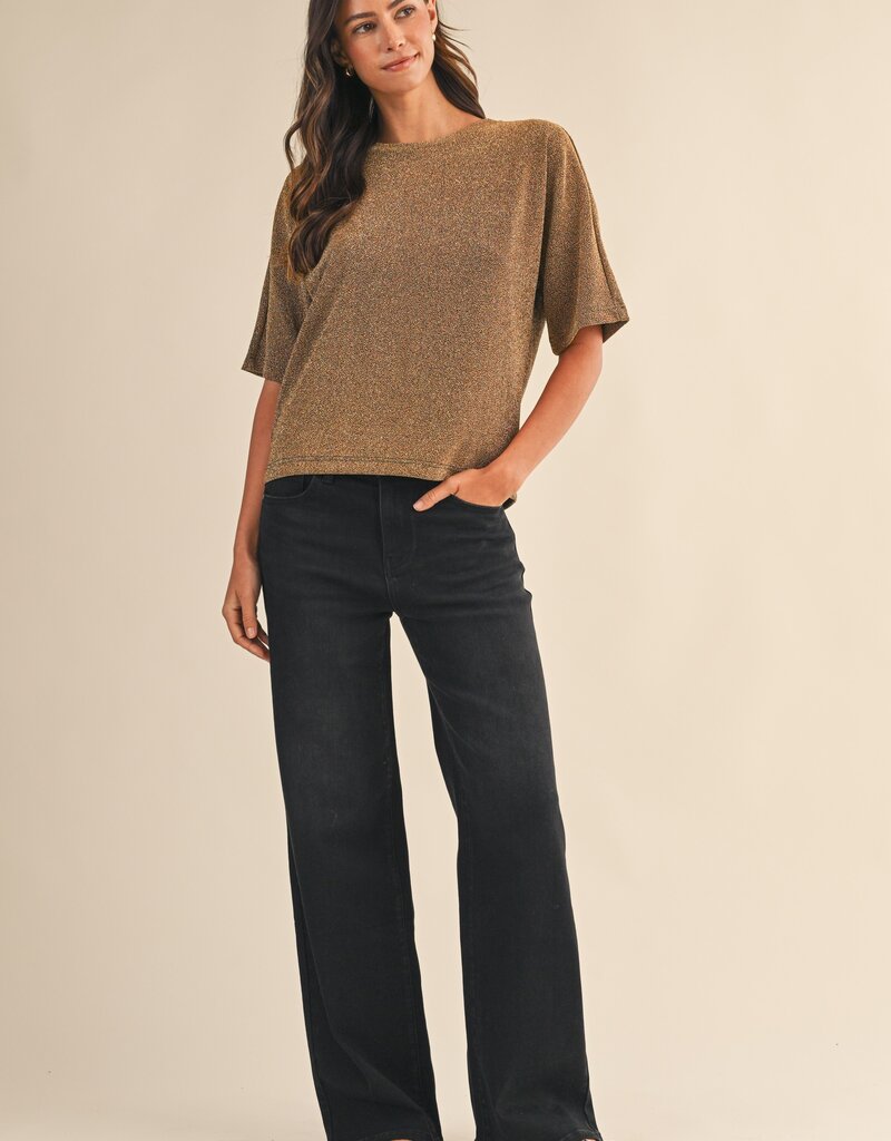 509 Broadway Holiday Metallic Dolman Top