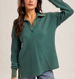 509 Broadway Washed Thermal Oversize Top
