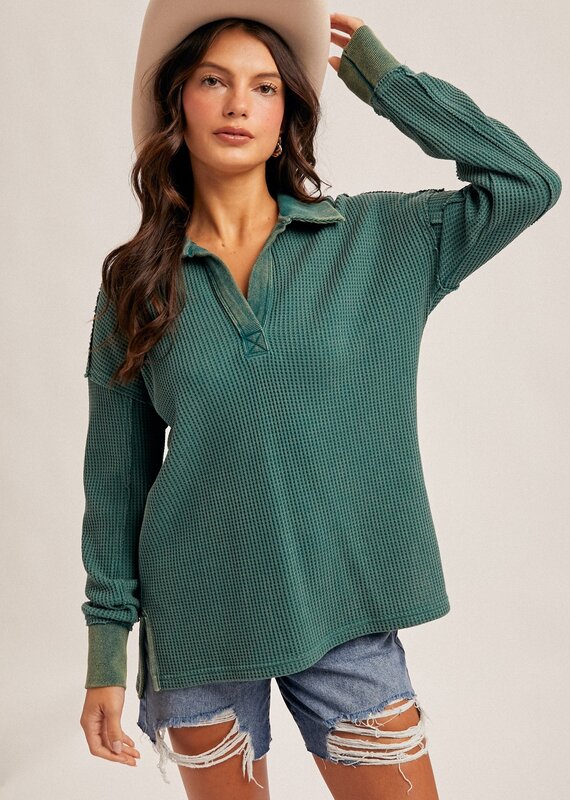 509 Broadway Washed Thermal Oversize Top