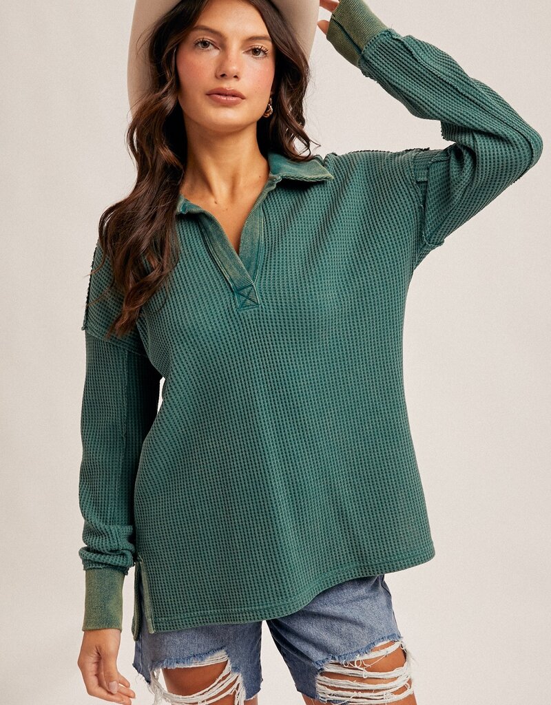 509 Broadway Washed Thermal Oversize Top