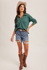 509 Broadway Washed Thermal Oversize Top