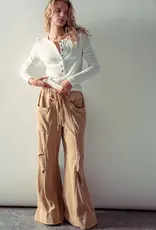 509 Broadway Ribbed Henley Long Sleeve Top