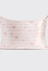 Kitsch Standard Satin Pillowcase |Striped Bows|