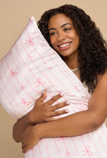 Kitsch Standard Satin Pillowcase |Striped Bows|