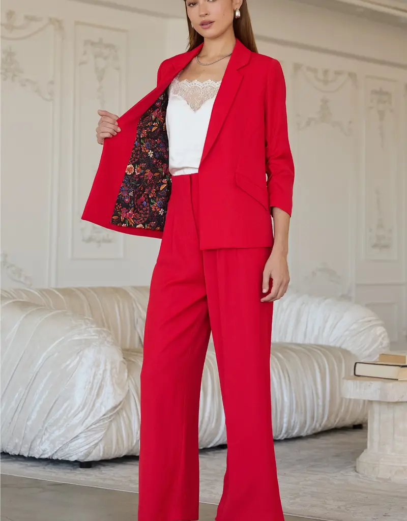 509 Broadway Recycled Shirred Sleeve Blazer