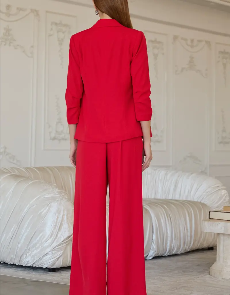 509 Broadway Recycled Shirred Sleeve Blazer