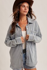 509 Broadway Knit Denim Shacket