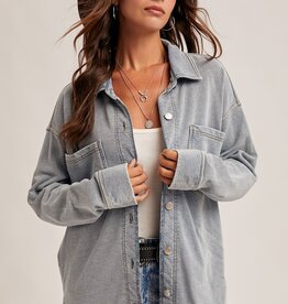 509 Broadway Knit Denim Shacket