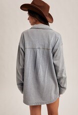 509 Broadway Knit Denim Shacket