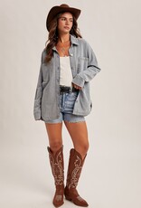 509 Broadway Knit Denim Shacket