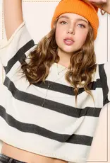 509 Broadway Stripe Lightweight Sweater Top