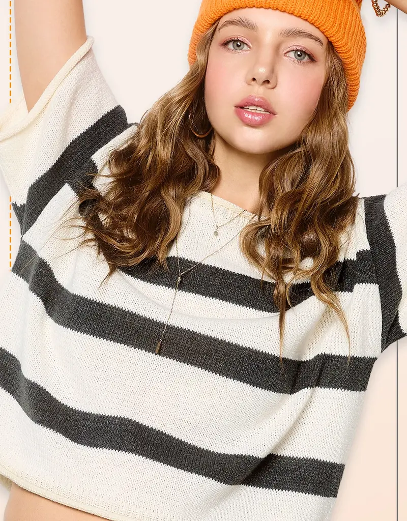 509 Broadway Stripe Lightweight Sweater Top