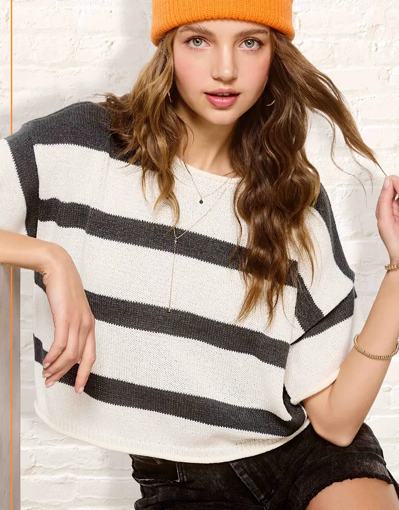 509 Broadway Stripe Lightweight Sweater Top